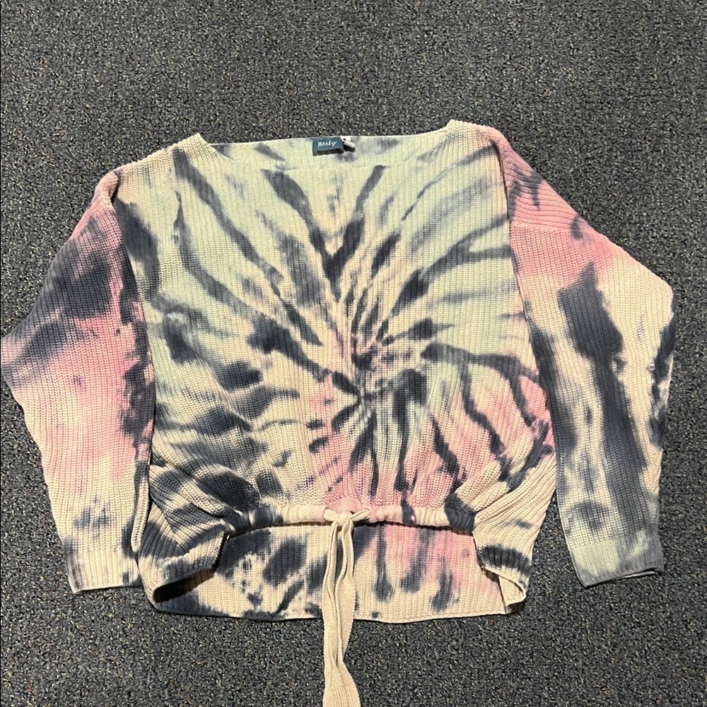 Neely Women's Tie-Dye Pullover Sweater - Pink/Black/Cream